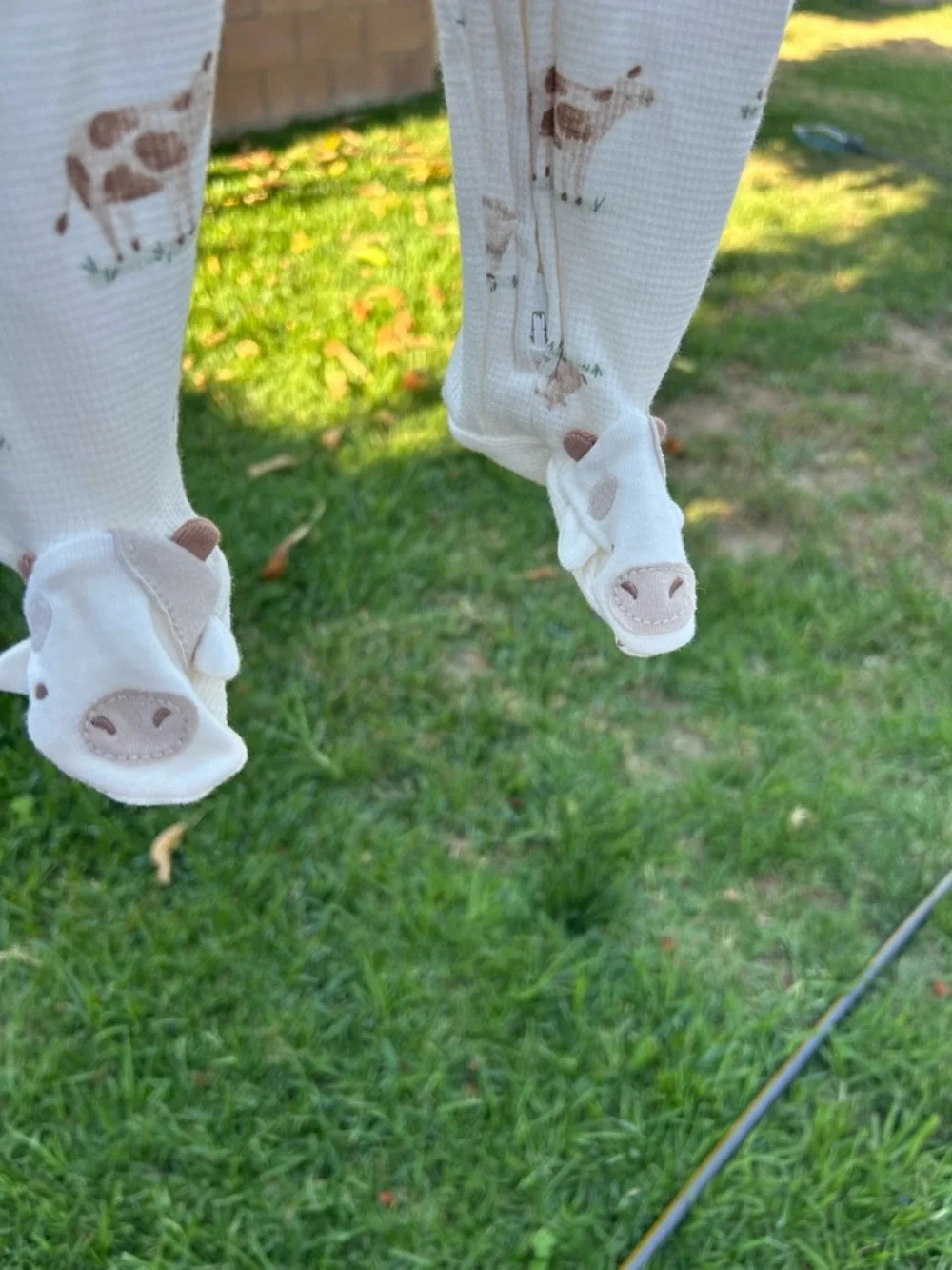 Carter's Cream Waffle Farm Animal Zip-Front Footie